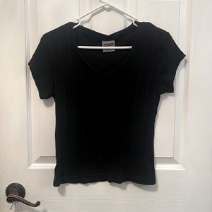 Black V-neck Top